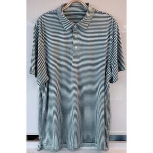 Striped Golf Polo J. Crew Blue Green Performance Short Sleeve Shirt XL